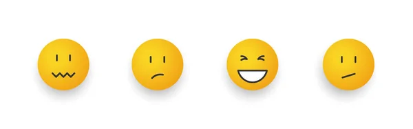 Ikon Emoticon Emoji Kartun Siap Smiley Menghadapi Dengan Emosi Yang - Stok Vektor