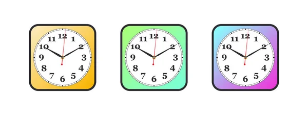 Lock Watch Gradient Dial Simple Classic Wall Clock Vector Illustration — Stock Vector