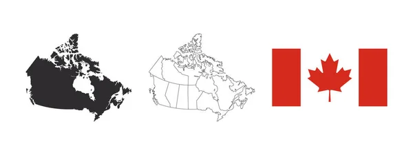 Carte Canada Carte Territoriale Canada Drapeau Canadien Provinces Territoires Canada — Image vectorielle