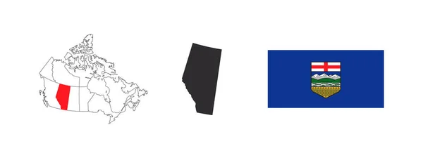 Carte Alberta Pavillon Alberta Provinces Territoires Canada Illustration Vectorielle — Image vectorielle