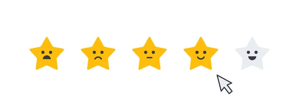 Pontuação Estrelas Ícones Ícones Classificação Produto Smileys Estrelas Ícones Ícones — Vetor de Stock