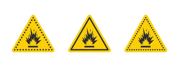 Señal Advertencia Advertencia Área Voladura Señal Advertencia Explosivos Líquidos Materiales — Vector de stock