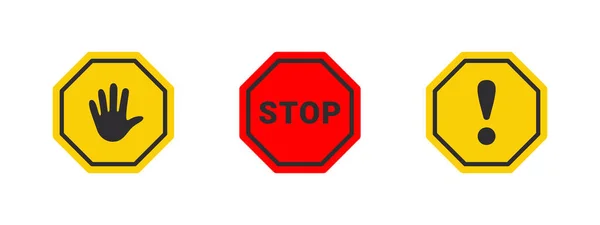 Warnsymbole Warnschilder Verbieten Die Einreise Vorsicht Symbole Vektorsymbole — Stockvektor