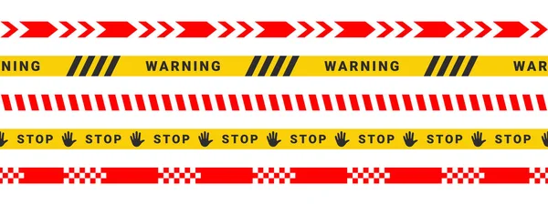 Vorsicht Klebeband Warn Oder Warnstreifen Sicherheitsbänder Streifen Nicht Kreuzen Vektorbilder — Stockvektor