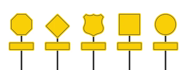 Дорожні Знаки Вивіски Напрямку Дороги Знаки Контролю Руху Векторні Зображення — стоковий вектор