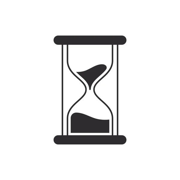 Kum Saati Simgesi Retro Zaman Sembolü Kum Saati Logosu Saat — Stok Vektör