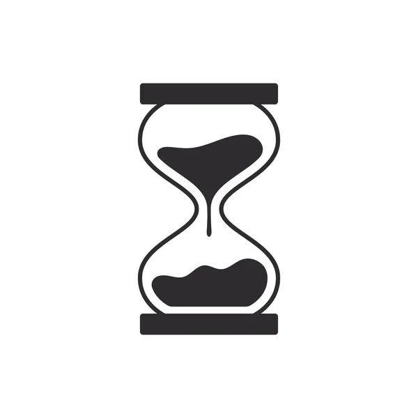 Icono Reloj Arena Símbolo Tiempo Logo Cristal Arena Señal Reloj — Archivo Imágenes Vectoriales