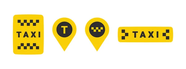 Taxi Dienst Pictogrammen Taxi Service Elementen Pictogrammen Klok Rond Vectorpictogrammen — Stockvector