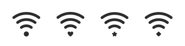 Иконки Набор Знаков Wifi Изолированные Векторные Символы Wifi Беспроводной Интернет — стоковый вектор