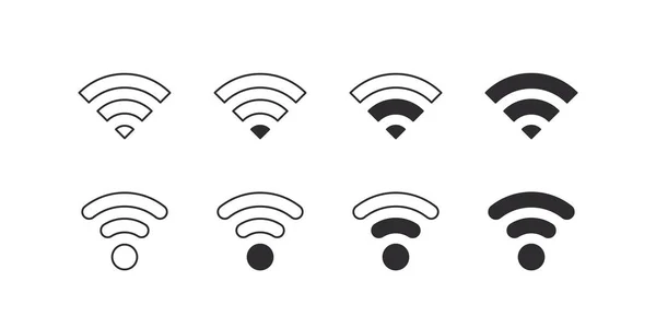 Wifiアイコンを設定します ワイヤレスアイコンや概念的なWifiアイコン 接続とインターネットアイコン信号 ベクトル画像 — ストックベクタ