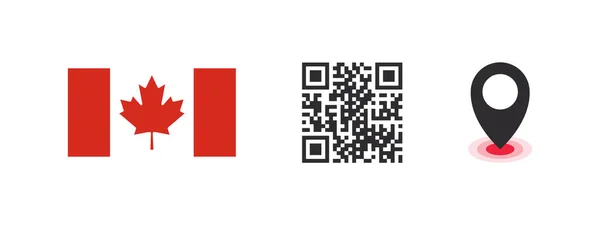 Drapeau Canada Drapeau Pays Code Avec Géolocalisation Capitale Pays Images — Image vectorielle