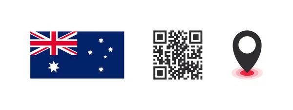 Bandeira Australiana Bandeira País Código Com Ponteiro Localização Imagens Vetoriais — Vetor de Stock