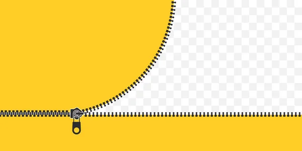 Zip Locker Closed Open Zipper Yellow Background Clasp Vector Illustration — Stock vektor