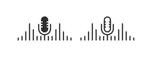 Podcast Logo Concept Podcast Radio Logo Microphone Sign Vector Illustration — Stockvektor