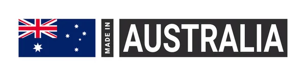 Made Australia Label Sign Product Emblem Flag Country Manufacture Vector — Vetor de Stock