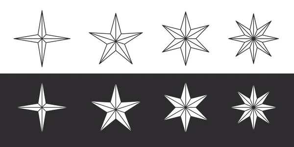 Stars Icons Modern Different Stars Symbols Rating Star Signs Vector — Stockvektor