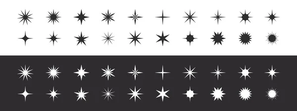 Stars Icons Modern Stars Symbols Rating Star Signs Vector Icons — ストックベクタ