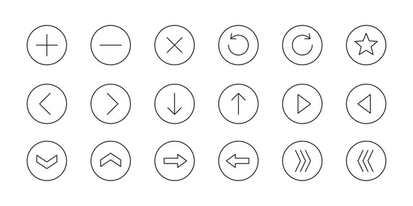 Arrow Icons Thin Arrows Modern Simple Flat Vector Pointer Signs — Stockový vektor