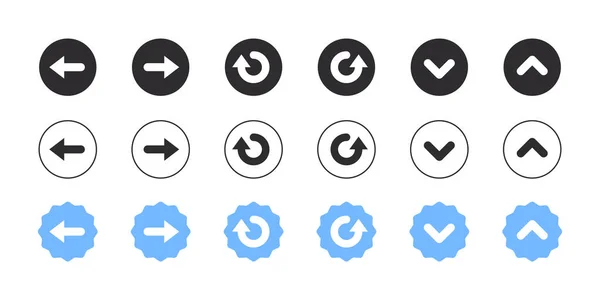 Arrow Icons Modern Simple Flat Black Vector Pointer Signs Vector — 스톡 벡터