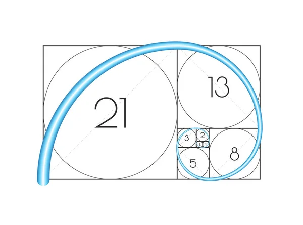 Golden Ratio Frame Concept Proportions Golden Section Vector Illustration — Vettoriale Stock