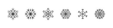 Snowflakes icons. Ice crystal winter symbol. Xmas Sign. Vector illustration