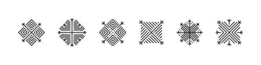 Snowflakes icons set. Modern christmas icons. Xmas signs. Beautiful snowflakes. Vector icons