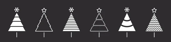 Christmas Trees Modern Christmas Tree Icons Xmas Signs Christmas Trees — Stock Vector