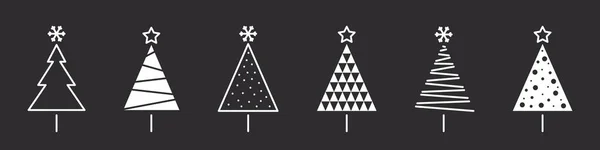 Vánoční Stromky Moderní Vánoční Ikony Vánoční Znamení Kolekce Konceptuálních Vánočních — Stockový vektor