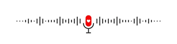 Mikrofon simgesi. Podcast logosu. Ses dalgalı mikrofon simgesi. Vektör simgeleri