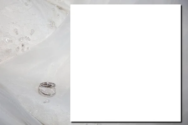 Svatební Pozvánka Šablona Mockup Bílý Prázdný Papír Top Pohled Karta — Stock fotografie