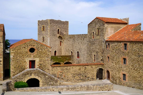 Collioure Murallas Interiores Del Castillo Francia —  Fotos de Stock