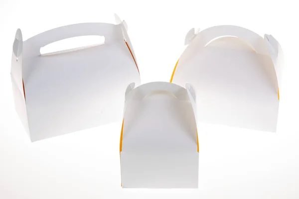 Beyaz Karton Kutu Lezzetli Çörek Kutusu Model Tasarım Için Marka — Stok fotoğraf