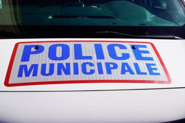 Bordeaux, Aquitaine France - 10 10 10 2021: Fransız Belediyesinde polis belediyesi anlamına geliyor.