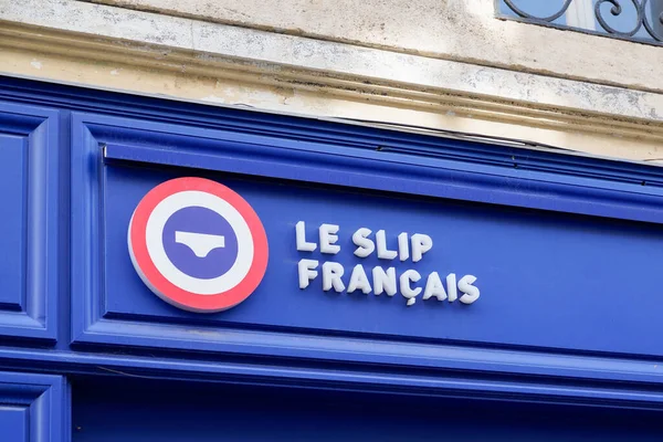 Burdeos Aquitania Francia 2021 Slip Francais Sign Text Store Logo — Foto de Stock