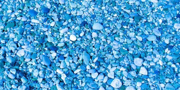 Pedra Seixos Pequena Azul Para Fundo Água Praia Resfriada — Fotografia de Stock