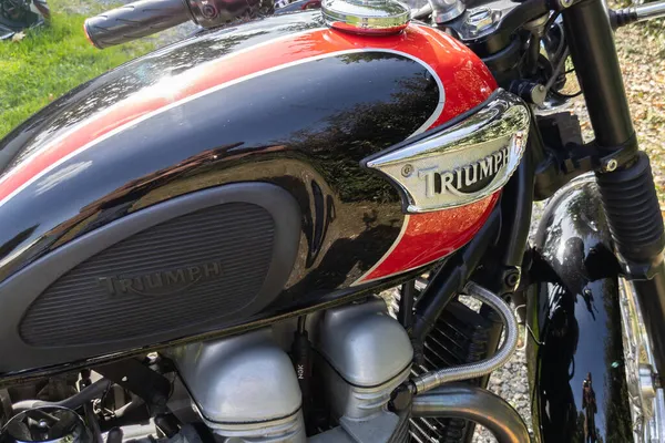 Bordeaux Aquitaine France 2021 Triumph Motorsiklet Logosu Yakıt Deposu Kırmızı — Stok fotoğraf