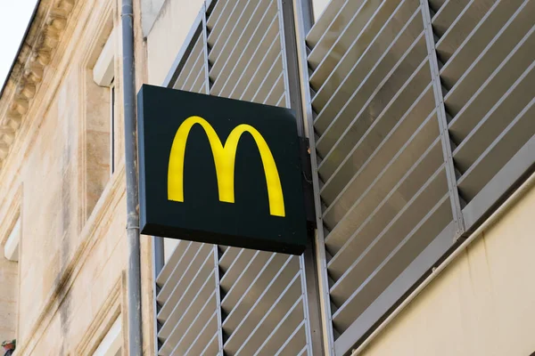 Bordeaux Aquitaine France 2021 Mcdonald Sign Brand Text Logo Restaurant — Stock Photo, Image