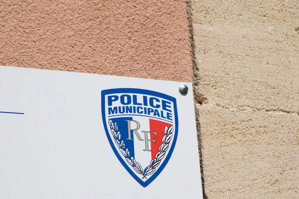 Bordeaux Aquitaine France 2021 Policejní Obecní Logo Značka Francouzském Centru — Stock fotografie