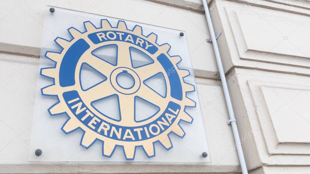 Bordeaux , Aquitaine France - 11 11 2021 : Rotary International club sign text and brand logo on wall entrance office agency