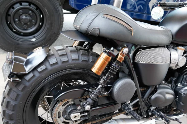 Bordeaux Aquitaine France 2021 Triumph Hedonic Machine Bonneville Detail Motorcycle — Stock Photo, Image