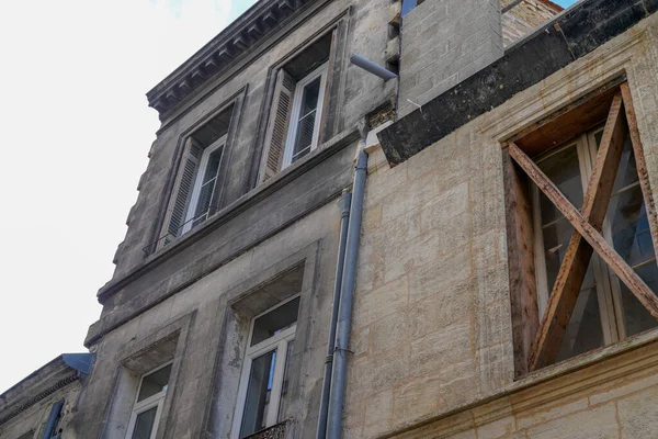 Limpeza Facelift Lavagem Parede Casa Cidade Antes Depois Pressão Água — Fotografia de Stock