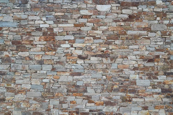 Alte Alte Steinmauer Hintergrund Des Mittelalterlichen Hauses Ziegel Horizontale Steine — Stockfoto