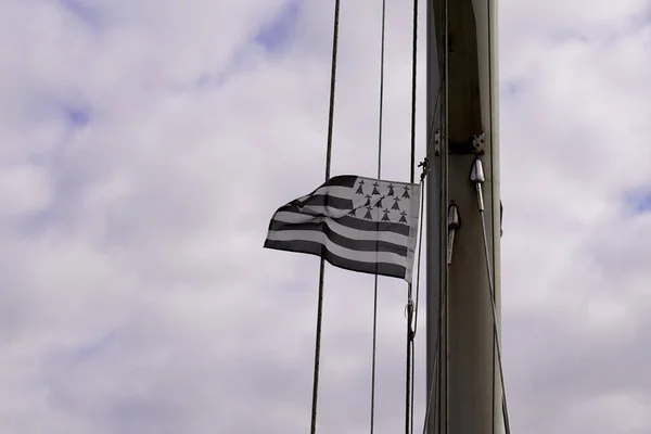 Brittany Breton Bandera Francesa Barco Mate Francia — Foto de Stock