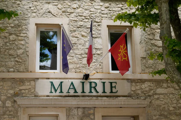 French Text Mairie Means City Hall Wall Facade Village France — Stock Photo, Image