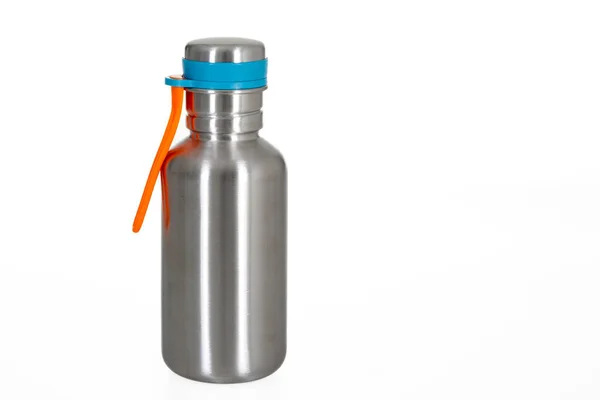 Термічна Нержавіюча Сталь Срібний Термос Шаблон Вакуумної Упаковки Макет Пляшка — стокове фото