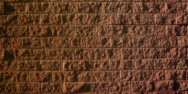 Stary Cegła Ściana Tekstury Zbliżenie Brązowy Kamień Bloki Ścienne Płaskorzeźba — Zdjęcie stockowe