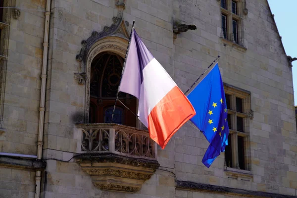 France Europe Drapeau Devant Mairie Ville Française — Photo