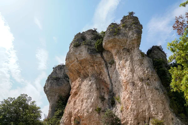 Rocks High Stone Carved Naturally Mountain Circus Moureze France — Fotografia de Stock