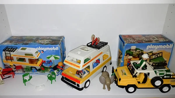 Bordeaux Aquitaine France 2022 Playmobil Safari Car Bus Camper Van — Stock Photo, Image