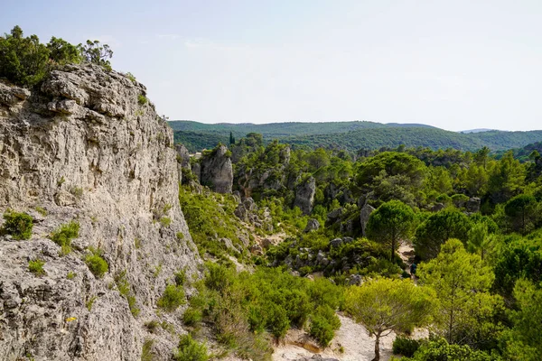 Rocks Mountainous High Stone Carved Naturally Mountain Circus Moureze France — Fotografia de Stock